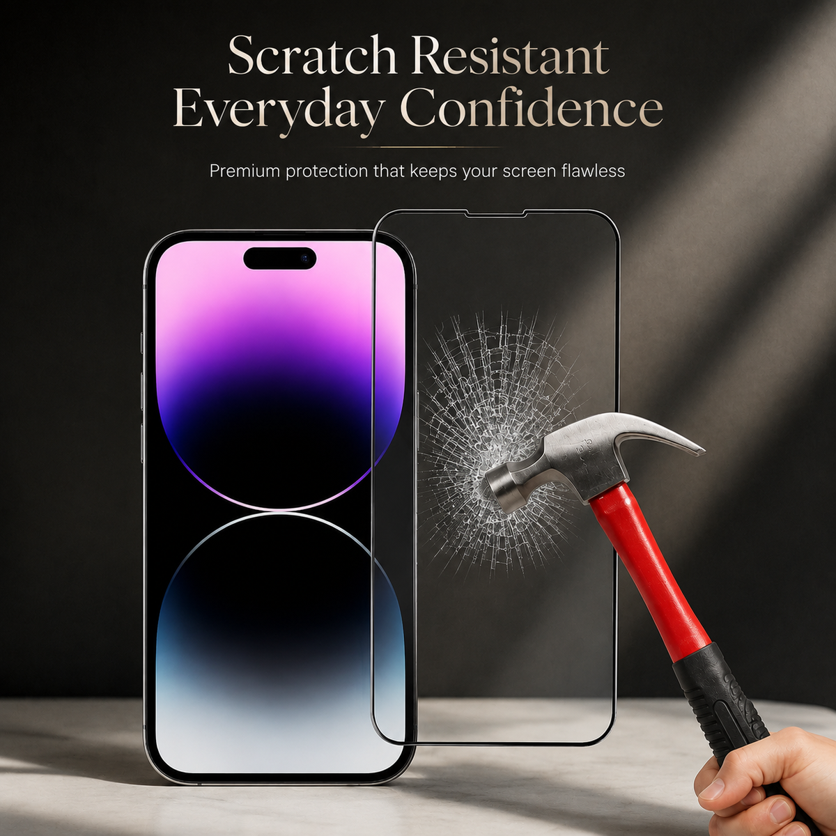 Premium iPhone Screen Protector Tempered Glass HD Clear Anti Fingerprint Scratch Resistant Bubble Free Shatterproof Ultra Thin Case Friendly Fit Clear