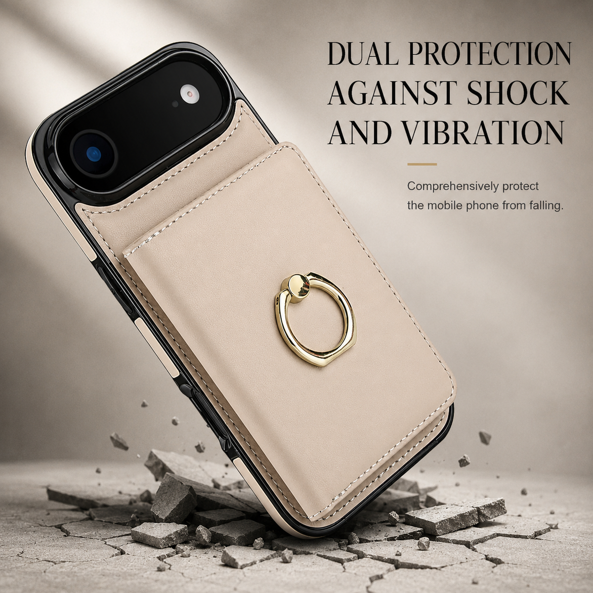 Premium iPhone Wallet Case PU Leather Card Holder 360 Rotating Ring Kickstand Magnetic Clasp Shockproof Full Cover Anti Scratch Protective Slim Design