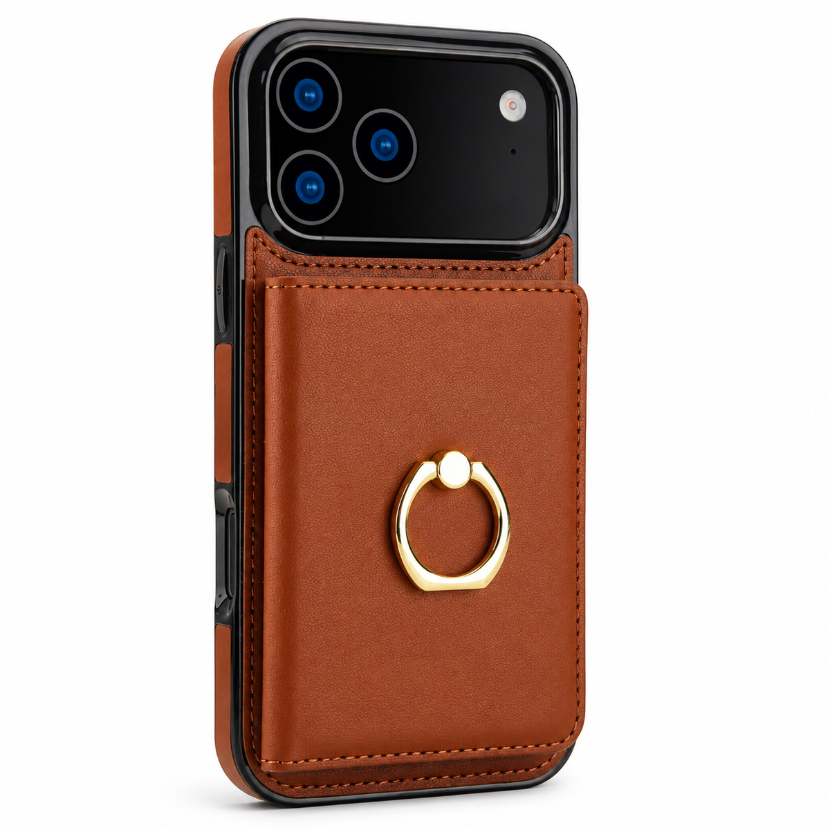 Premium iPhone Wallet Case PU Leather Card Holder 360 Rotating Ring Kickstand Magnetic Clasp Shockproof Full Cover Anti Scratch Protective Slim Design