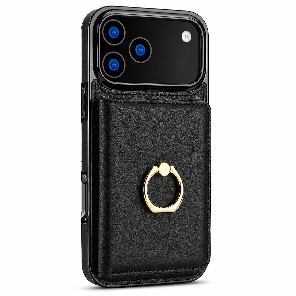 Premium iPhone Wallet Case PU Leather Card Holder 360 Rotating Ring Kickstand Magnetic Clasp Shockproof Full Cover Anti Scratch Protective Slim Design