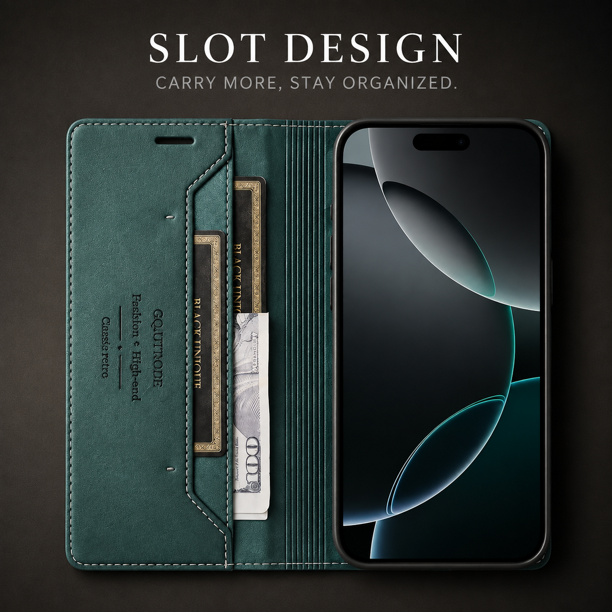 Premium iPhone Wallet Cover Leather RFID Blocking Magnetic Card Holder Shockproof Anti Scratch Anti Fingerprint Stand Full Cover Slim Protective Cover